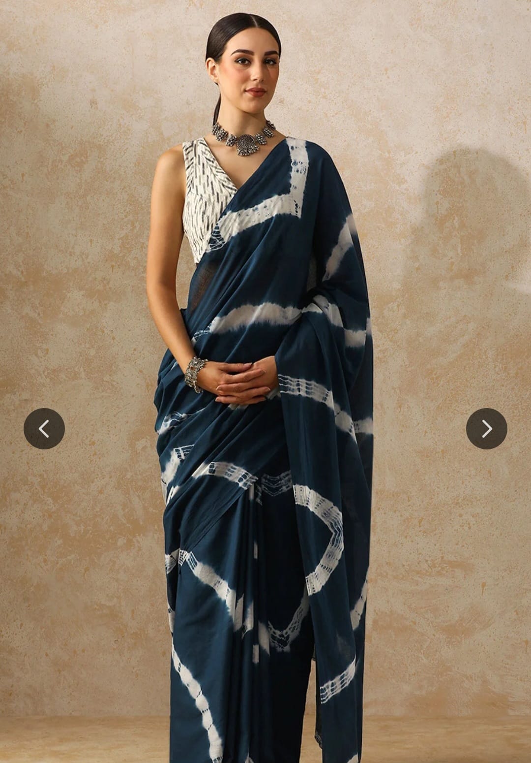 Cotton Mulmul Saree in blue and white – Pure cotton handblock printed saree wholesale by Fabtexs